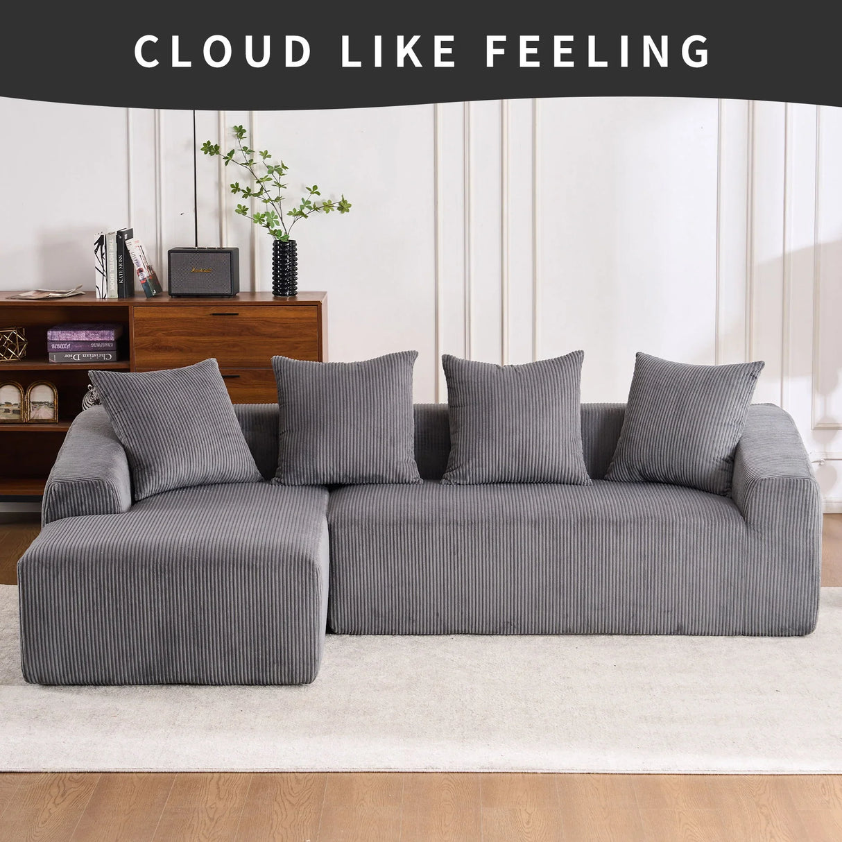 Combined 3 Seater Sofa With 4 Pillows - Furniture Home Direct