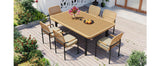 7 Piece Outdoor Dining Set With Wicker Chairs and Oatmeal Cushions - Furniture Home Direct