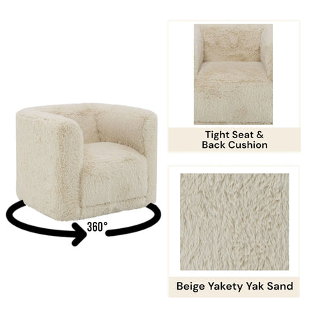 Upendo - Chair With Swivel - Sand - Furniture Home Direct