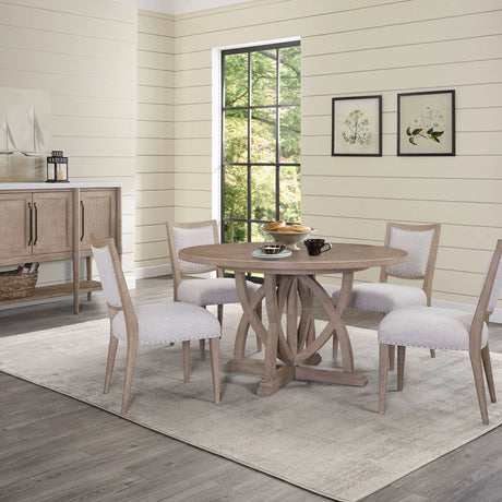 Round Dining Extendable Dining Table - Sand - Furniture Home Direct