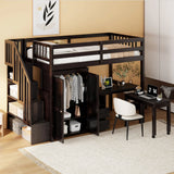 Loft Bed With Stairs, Bookshelf, Drawers, Desk & Wardrobe, Space Saving Multifunctional Furniture - Furniture Home Direct
