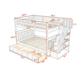 Stairway Bunk Bed With Storage And Guard Rail For Bedroom - Furniture Home Direct