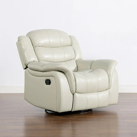 Rover - Swivel Glider Push Back Manual Recliner Arm Chair - Parchment Cream Off-White - Furniture Home Direct