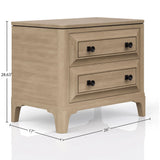 2 Drawer Nightstand - Sand - Furniture Home Direct