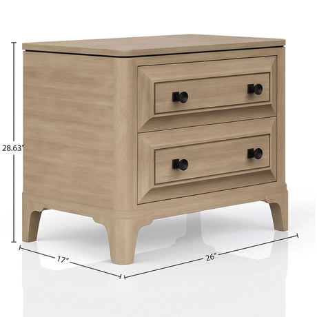 2 Drawer Nightstand - Sand - Furniture Home Direct