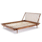 Mid-Century Modern Solid Wood Platform Bed Frame With Spindle Headboard - Furniture Home Direct