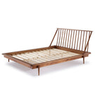 Mid-Century Modern Solid Wood Platform Bed Frame With Spindle Headboard - Furniture Home Direct