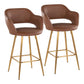 Margarite - Contemporary Fixed Height Counter Stool With Footrest (Set of 2) With Square - Furniture Home Direct