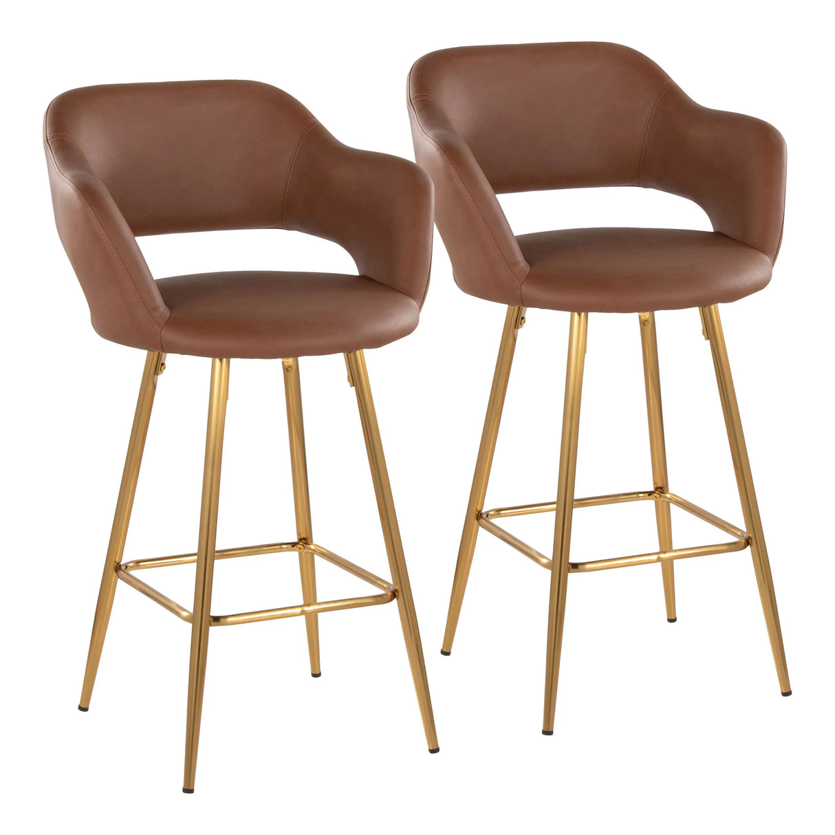 Margarite - Contemporary Fixed Height Counter Stool With Footrest (Set of 2) With Square - Furniture Home Direct