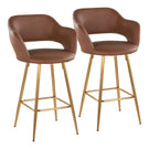 Margarite - Contemporary Fixed Height Counter Stool With Footrest (Set of 2) With Square - Furniture Home Direct