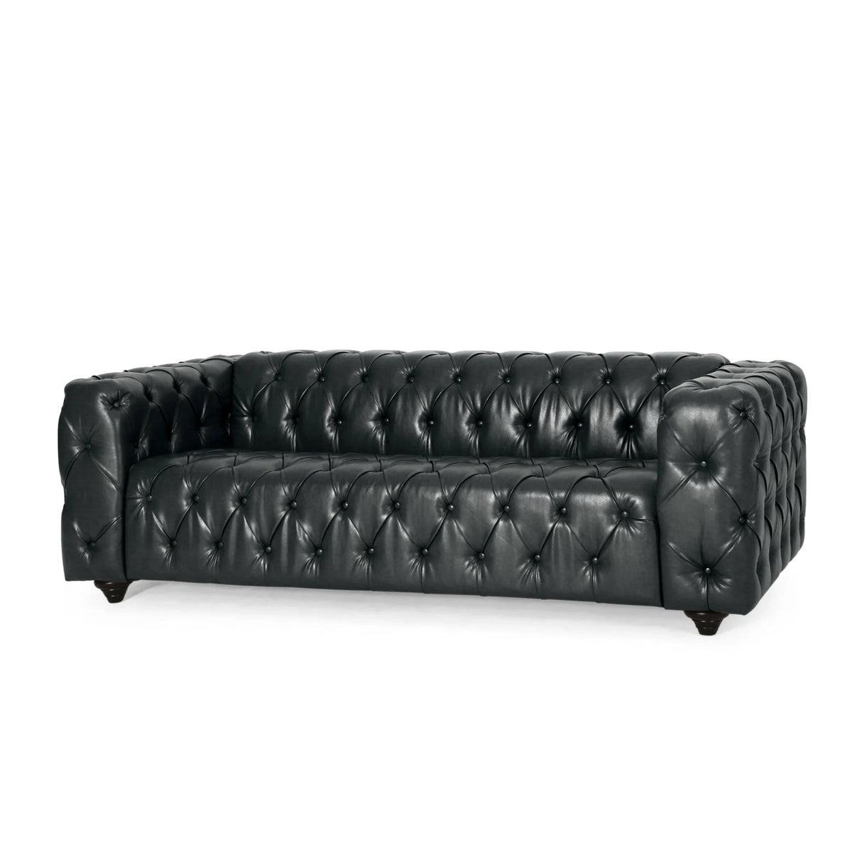 Modern PU Leather Sofa - Black - Furniture Home Direct