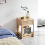 15.75" Rattan End Table With Drawer, Modern Nightstand, Side Table For Living Room, Bedroom - Furniture Home Direct