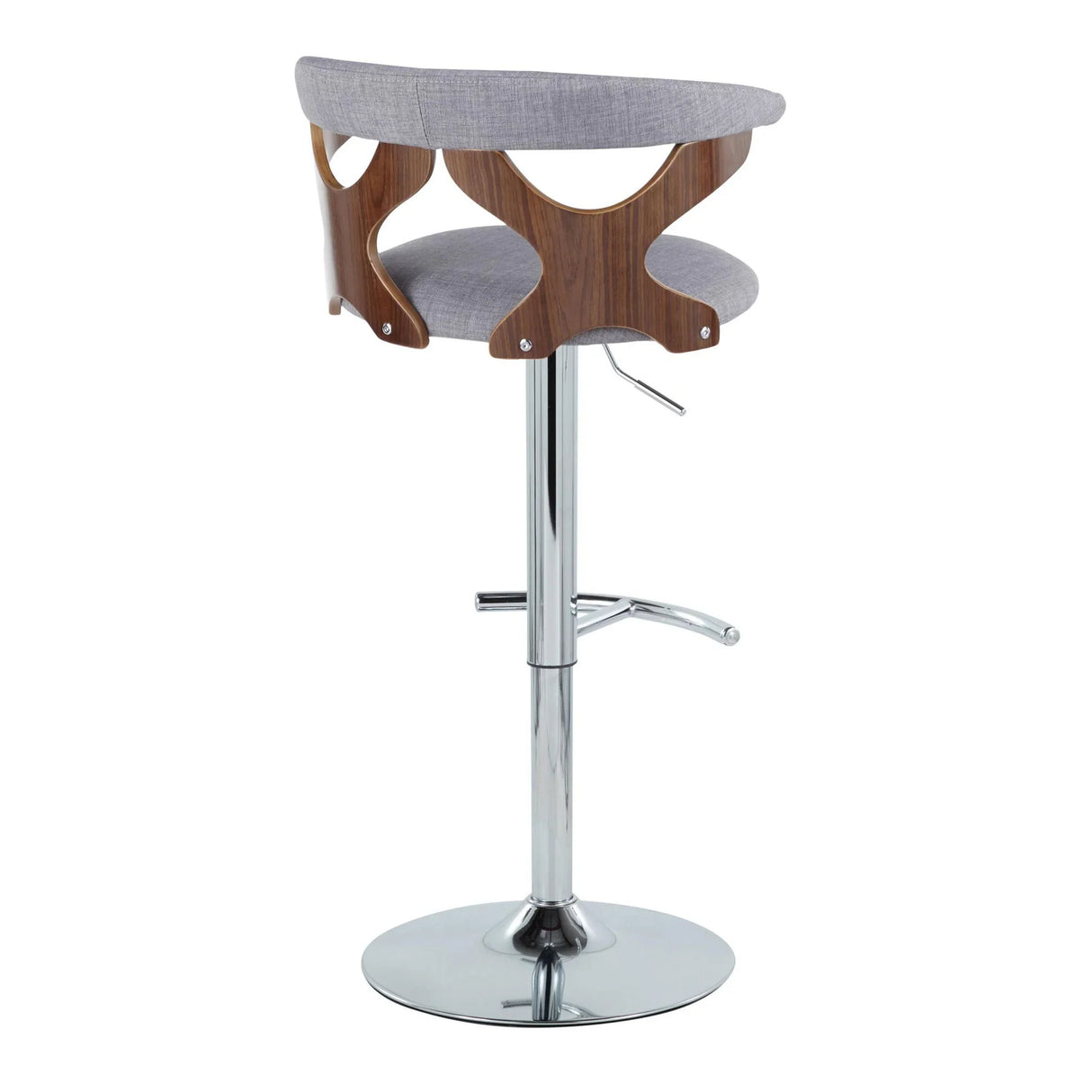 Gardenia - Mid Century Modern Adjustable Barstool With Swivel With Rounded T Footrest (Set of 2) - Furniture Home Direct