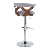 Gardenia - Mid Century Modern Adjustable Barstool With Swivel With Rounded T Footrest (Set of 2) - Furniture Home Direct