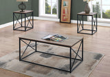 3 Pieces Table Set, Coffee, End, Side, Accent - Brown / Black - Furniture Home Direct
