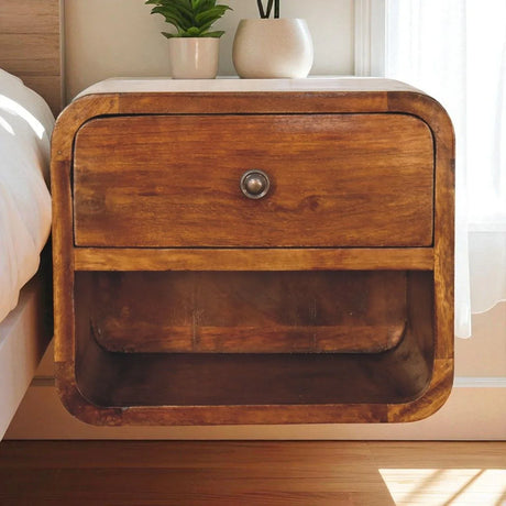 Curve Upper Slot Floating Nightstand - Furniture Home Direct