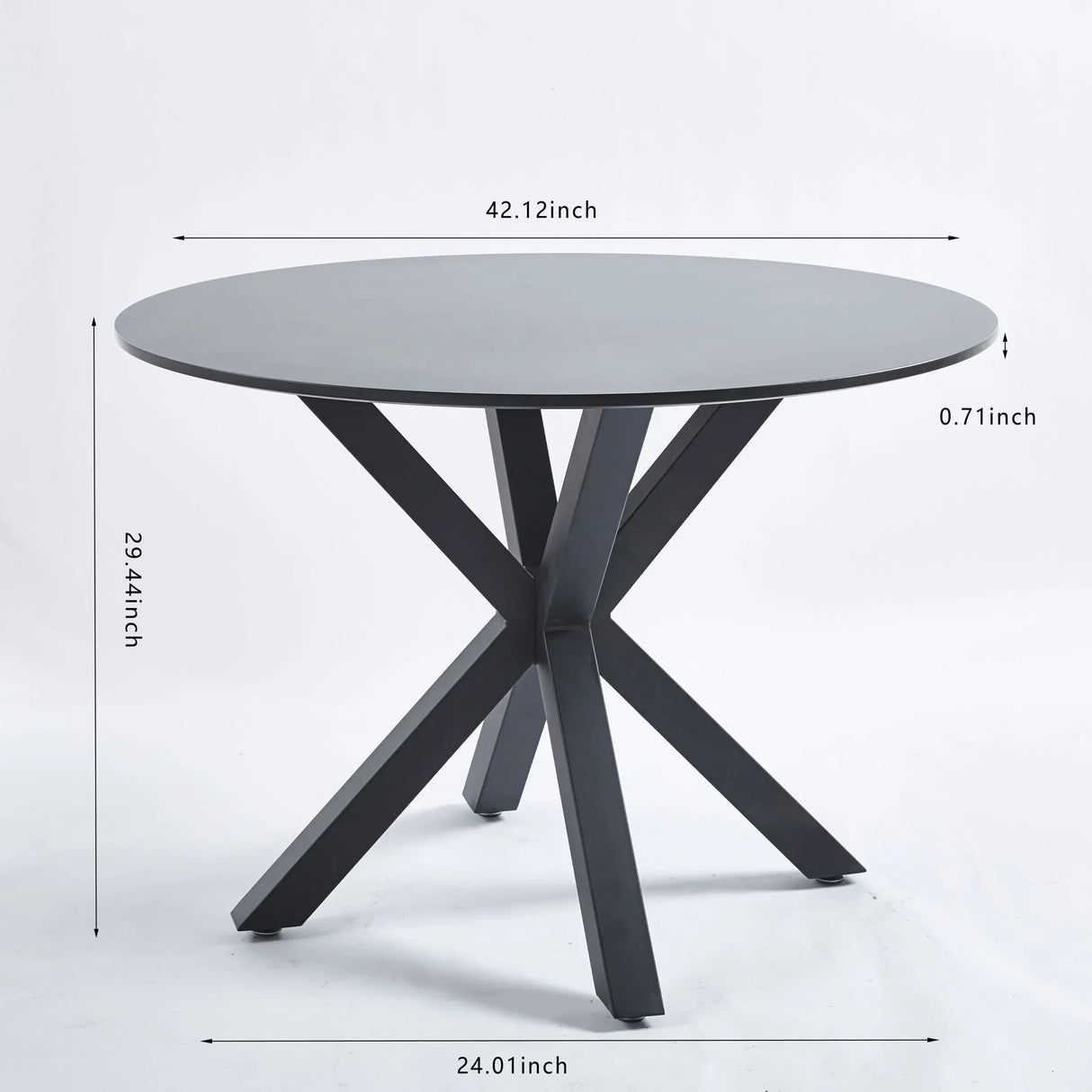 Table Mid-Century Dining Table For 4 - 6 People With Round MDF Table Top, Pedestal Dining Table, End Table Leisure Coffee Table, Cross Leg - Furniture Home Direct