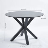 Table Mid-Century Dining Table For 4 - 6 People With Round MDF Table Top, Pedestal Dining Table, End Table Leisure Coffee Table, Cross Leg - Furniture Home Direct