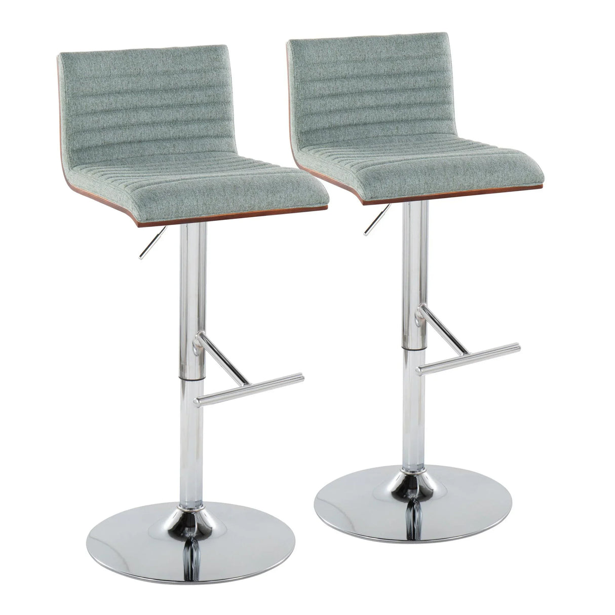 Mason - Contemporary Adjustable Barstool & Swivel With Straight T Footrest (Set of 2) - Furniture Home Direct