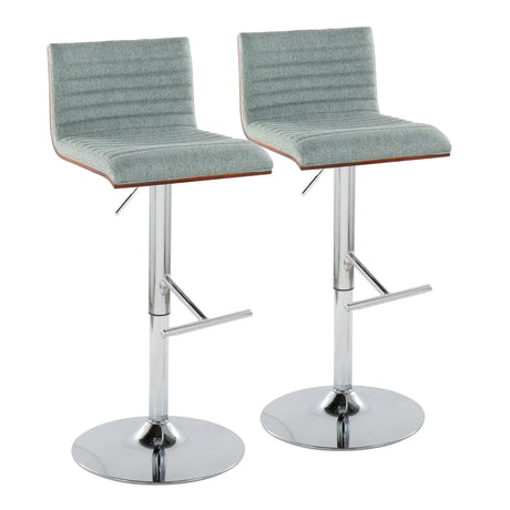 Mason - Contemporary Adjustable Barstool & Swivel With Straight T Footrest (Set of 2) - Furniture Home Direct
