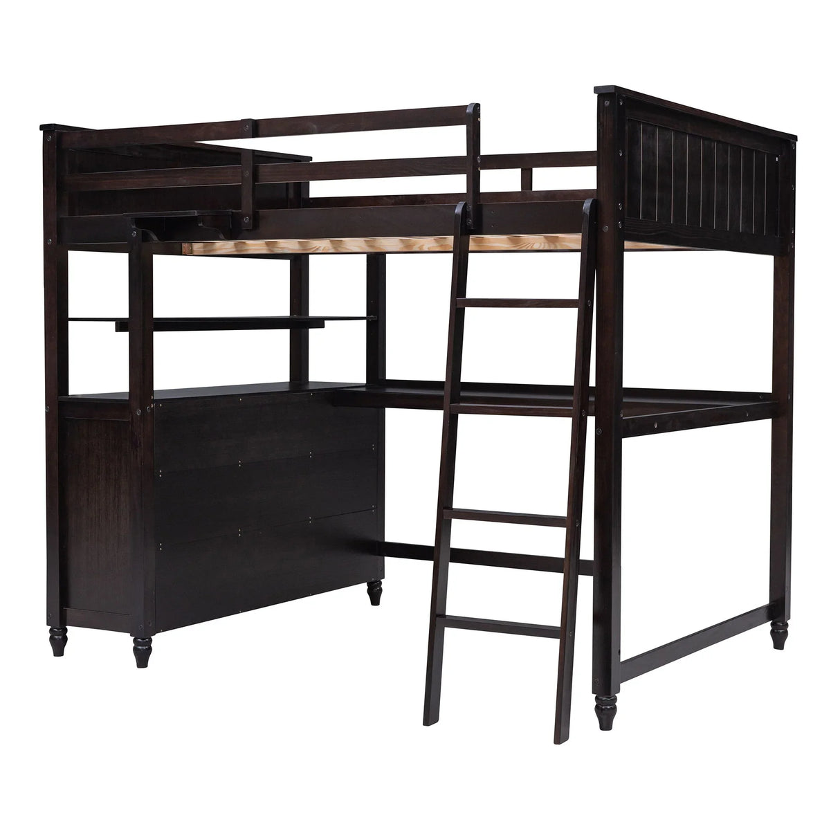Loft Bed With Drawers With Desk And Shelves - Furniture Home Direct
