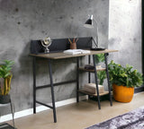 Garima - Legs Writing Desk - Rustic Oak / Black - Furniture Home Direct