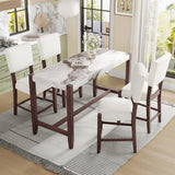 5 Piece Counter Height Dining Set With 4 Upholstered Chairs - Furniture Home Direct