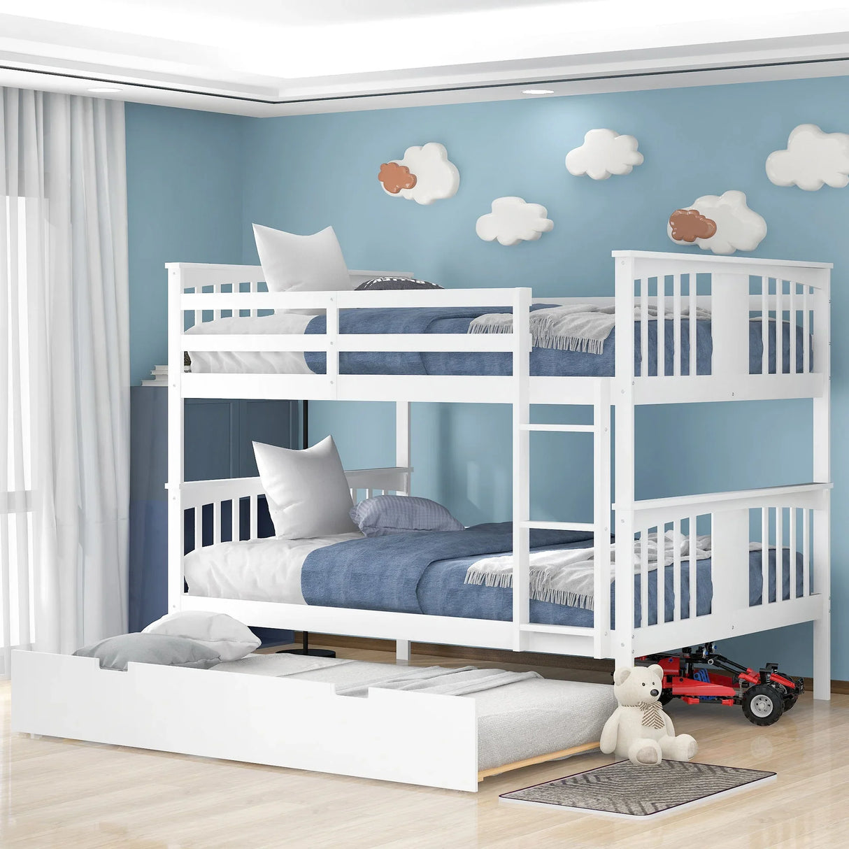 Bunk Bed With Ladder For Bedroom, Guest Room Furniture - Furniture Home Direct