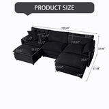 Modern Comfy Deep Seat Modular Sectional Sofa Cloud Couch With Ottoman - Furniture Home Direct