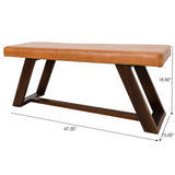 Marley - Genuine Leather Bench - Furniture Home Direct