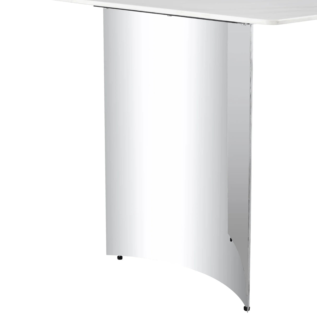 Dining Table Modern Faux Marble Top Chrome Base White - Furniture Home Direct
