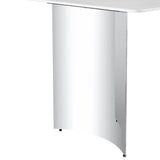 Dining Table Modern Faux Marble Top Chrome Base White - Furniture Home Direct