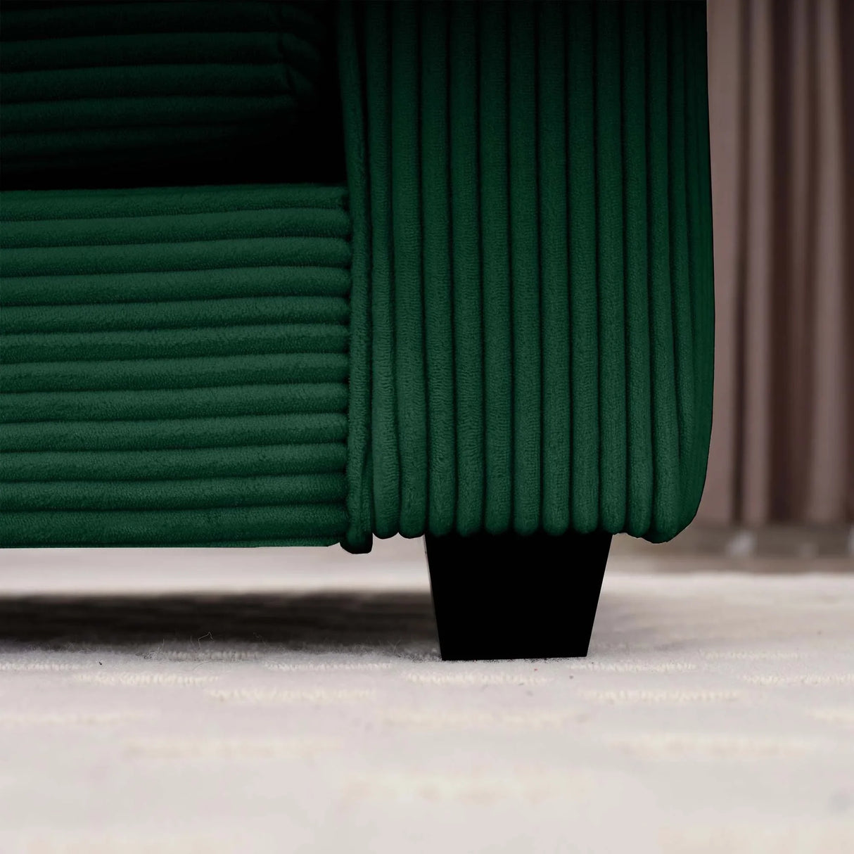 Sofa and Loveseat Set - Green Corduroy Fabric - Furniture Home Direct