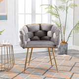 Luxury Modern Simple Leisure Velvet Single Sofa Chair Bedroom Lazy Person Household Dresser Stool Manicure Table Back Chair - Furniture Home Direct