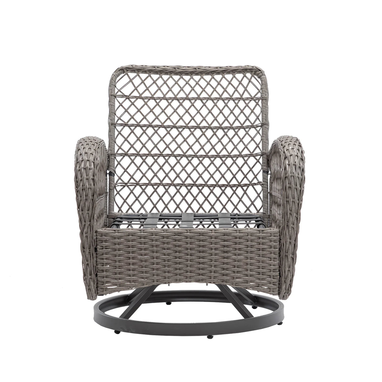 3 Piece Patio Conversation Set With Glass Coffee Table - Khaki - Furniture Home Direct