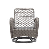3 Piece Patio Conversation Set With Glass Coffee Table - Khaki - Furniture Home Direct