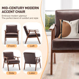 Mid Century Modern Accent Chair With Solid Wood Frame And Extra Thick Backrest - Furniture Home Direct