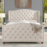 Marcella - Upholstered Shelter Headboard Bed Set - Furniture Home Direct