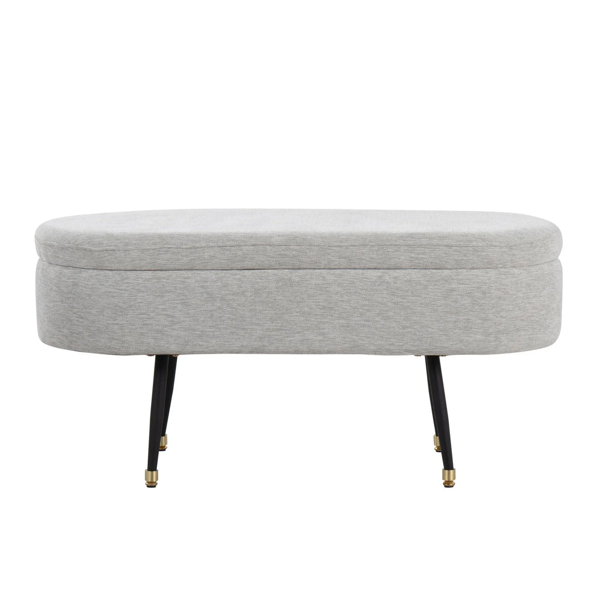 Harvey - Contemporary Storage Bench - Black / Light Gray - Furniture Home Direct