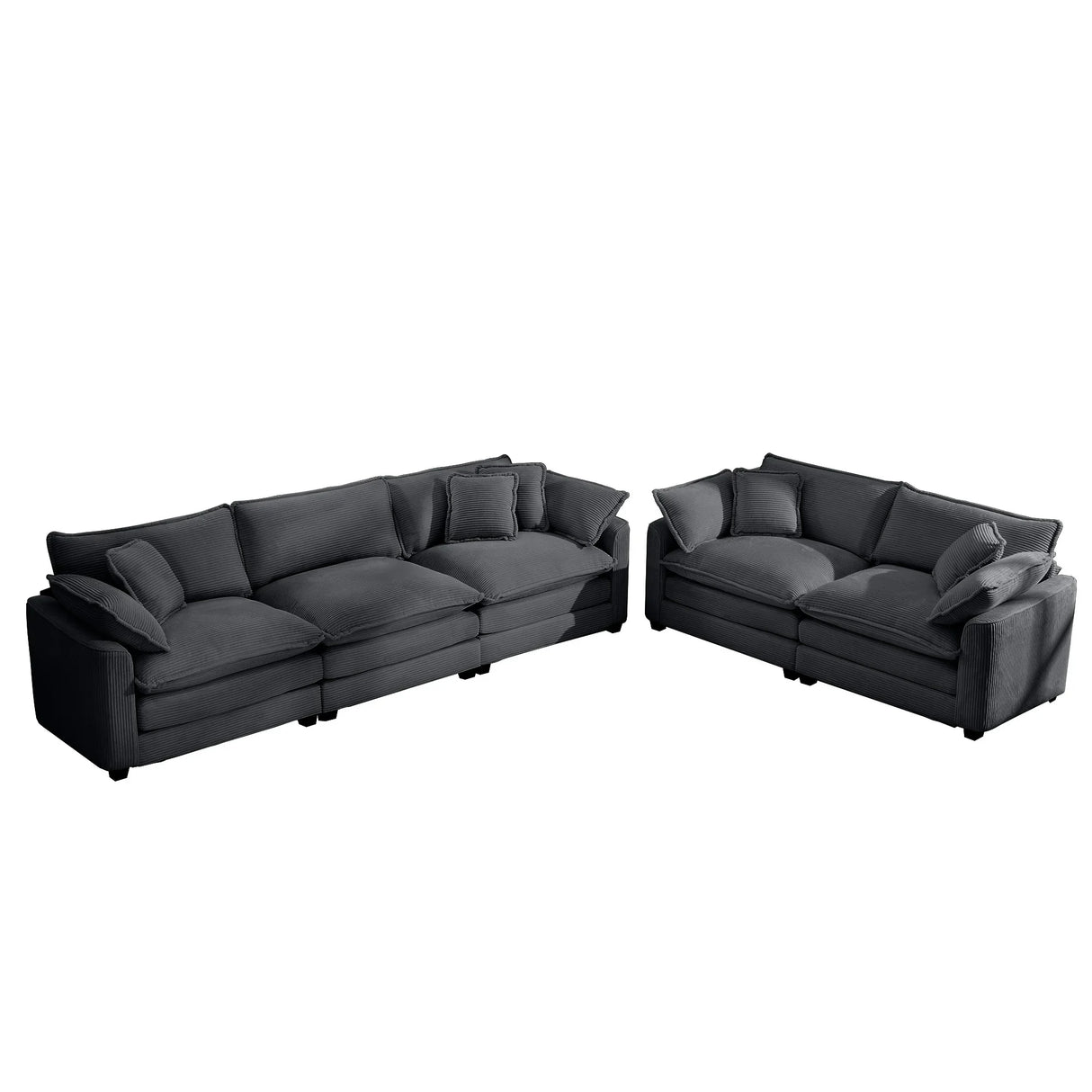 Sofa and Loveseat Set - Gray - Furniture Home Direct