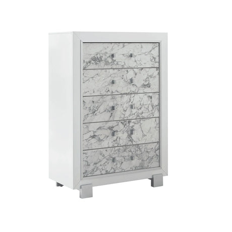 Skye - Marble Chest - White - Furniture Home Direct