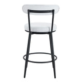 Counter Height Chairs Padded Seat Black Metal Frame White - Furniture Home Direct