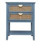 2 Drawer Side Table, Natural Rattan - Furniture Home Direct