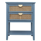 2 Drawer Side Table, Natural Rattan - Furniture Home Direct