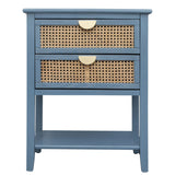 2 Drawer Side Table, Natural Rattan - Furniture Home Direct