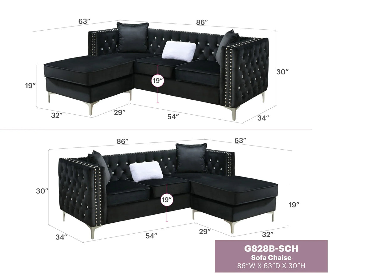 Paige - Sofa Chaise - Furniture Home Direct
