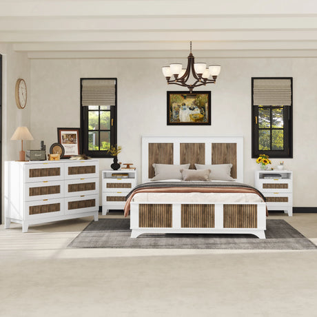 Queen Bedroom Set With Bed Dresser And Nightstands White - Furniture Home Direct