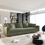 Plush Corduroy 4 Seat Sofa, Modern Comfy Upholstered Sofa Cloud Couch, Deep Seat Couches With Soft Pillows - Furniture Home Direct