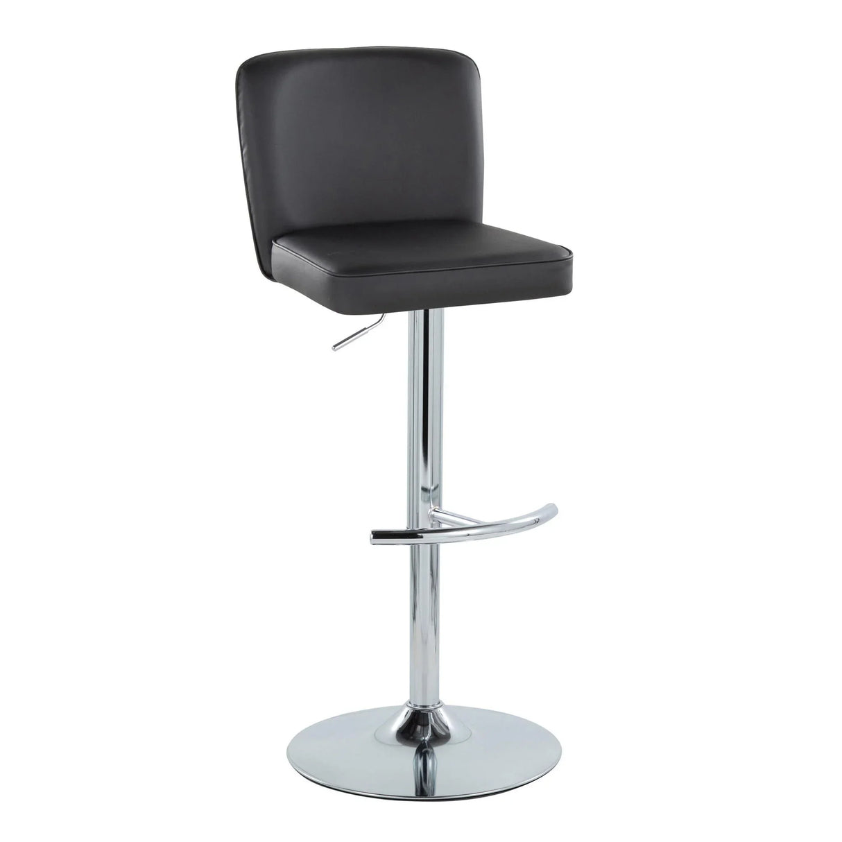 Henry - Contemporary Adjustable Barstool With Swivel & Rounded T Footrest (Set of 2) - Furniture Home Direct