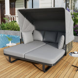 Outdoor Patio Rattan Daybed With Detachable Pillows - Furniture Home Direct